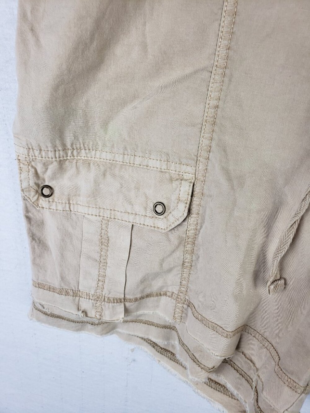 XCVI Shorts Cotton Stretch Cargo Utility Beige size M Resortwear Boho Hippie - Picture 4 of 9